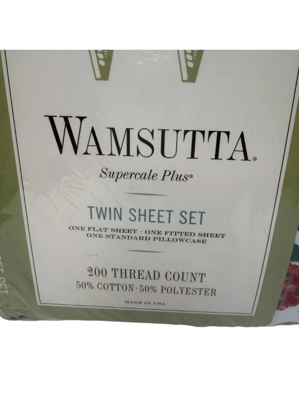Wamsutta Twin Bed Sheet Set 3 pc Cottage Floral Cotton Blend Percale NEW